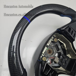 Practical Hot Sale Perforated Leather Carbon Fibre Blue Top Stripe Steering <b>Wheel</b> for Mazda ATENZA AXELA Car Steering <b>Wheel</b> - Product Image 5