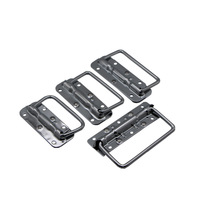 Pegangan Lipat Pegas Berlapis Besi 100mm 110mm 122mm 140mm Untuk Kotak Perkakas Kotak Kayu Peralatan Industri