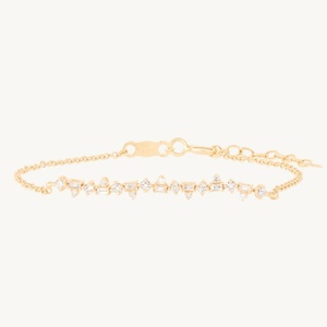 18K Gold Plated Charm Bracelet Star Pearl Heart Color Zircon Minimalist Geometric Chain Jewelry for Women Anniversary Gift - Product Image 3