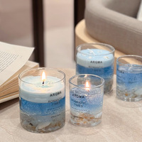 Grenzüberschreitend Beliebte Ozean-Themen Gel-Wachs Glasduftkerze Natürliches Sojawachs Rauchfrei Langanhaltend Ins-Style Geschenk