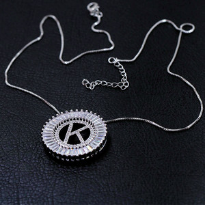 Ewlace old/ililver 26 olor 26 Letters eckicklace omen Opper irircon A-Z ame nitials - Product Image 2