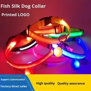 طوق كلب من النايلون الصلب الصديق للبيئة مع إضاءة LED مضادة للضياع وعلامة مضيئة ليلية، توريد مباشر من الشركة المصنعة - Product Image 5