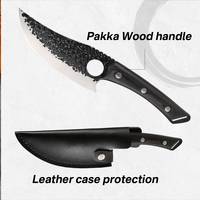 Ensemble de couteaux vikings artisanaux Garwin avec logo personnalisé, couteau de chef en acier inoxydable, manche en bois Pakka, commande en gros directe d'usine