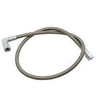 Kit de ligne d'alimentation turbo tressée en acier inoxydable FS AN4 ligne de retour de vidange d'huile de turbocompresseur 4AN avec extrémité de tuyau droite AN4 à 90 degrés