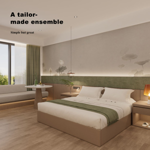 Conjunto de muebles de dormitorio de hotel de <span class=keywords><strong>cinco</strong></span> estrellas de madera maciza personalizado directo de fábrica moderno con muebles de dormitorio de sala de estar - Product Image 5