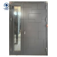 Puerta de Entrada Contemporánea Prima de Acero Inoxidable con Panel de Vidrio Esmerilado, Diseño Antirrobo, Resistente al Agua, para Apartamentos, Hoteles y Vestíbulos