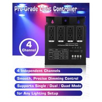 Pack de gradateurs DMX PKnight DMX512 4 canaux 8A/6A avec contrôle d'éclairage pour scène, mariage et événements (garantie 1 an)