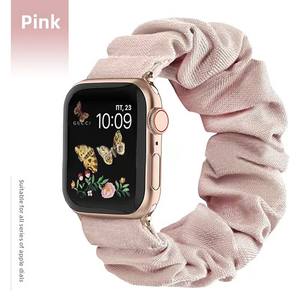 Tissu de luxe personnalisé pour bracelet Apple Watch pour femmes, respirant, élastique, bracelet <span class=keywords><strong>IWatch</strong></span> S8/S9, bracelet de montre tendance - Product Image 1