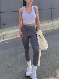 Leggings Deportivos de Cintura Alta para Mujer, Diseño de Alta Calidad, Logotipo Personalizado, Elásticos, de Nailon, Tallas Grandes, Sin Líneas Visibles, Sensación de Desnudez, para Yoga y Gimnasio - Product Image 6