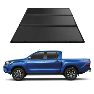 Caminhão de alumínio captador cama capa dura tri dobra f150 tonneau capa para hilux ranger dmax grande parede poer