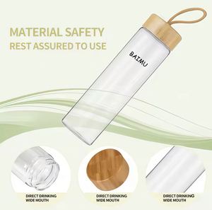 Bouteille d'eau en verre borosilicate de qualité alimentaire 500 ml 700 ml, anti-fuite, compatible micro-ondes, sans BPA, pour le camping en plein air, la remise en forme, la salle de sport, le bureau - Product Image 4