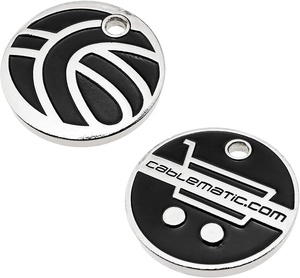 Jetons de chariot de supermarché personnalisés en métal plaqué argent avec logo estampé et émail, porte-clés - Product Image 5