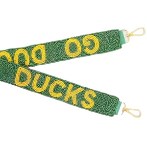 Correa de monedero con cuentas Go Ducks, correas de bolsa de cuentas de semillas de oro blanco personalizadas, correa de cuentas personalizada para bolsos - Product Image 1