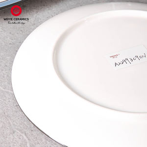 WEIYE יוקרה צלחת עגולה כחול לבן עיצוב מכירות חמות ערכות צלחות קרמיקה כלי אוכל פורצלן איטלקי - Product Image 5