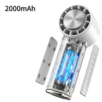 Ventilateur portable OEM personnalisé 2000 mAh à chargement USB, moteur sans balais, certifié CE FCC, commande par bouton avec mousqueton, faible MOQ