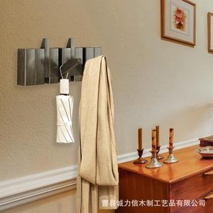 Wooden Wall Mounted <b>Clothes</b> Rack Piano Keys Design Coat Hook Entryway <b>Storage</b> Organizer Living Room Key Umbrella Holder - Product Image 3