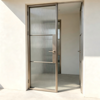 Puerta Exterior Residencial de Hierro Francés Moderno con Rejilla de Vidrio