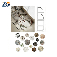 Receveur de douche ZGSTONE en pierre frittée, aspect marbre noir, antidérapant, durable, pour salle de bain, hôtel, appartement
