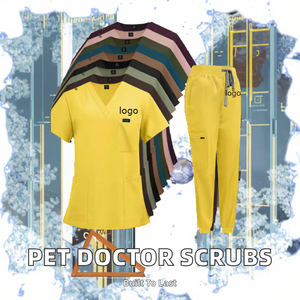 Nouveauté 2025 – Ensembles d'uniformes médicaux 2 pièces tendance pour hôpitaux vétérinaires, personnalisables avec logo, unisexes, en Spandex et Polyester - Product Image 2