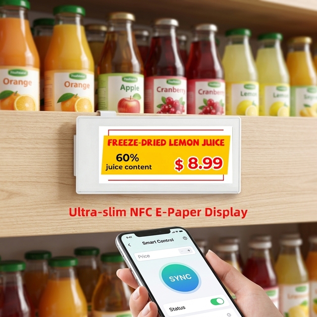 High Resolution Ultra-slim NFC E-Paper Display 4-Color Electronic Shelf Label ESL Digital Price Tag for Shop