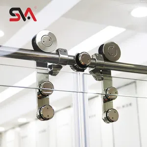 Favorite Decoration Metal Style Modern Stainless Steel Shower Sliding Glass Door Roller Hardware