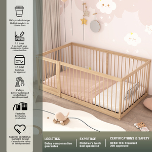 <span class=keywords><strong>Letto</strong></span> per bambini Queen Size in legno massello di buona qualità è dotato di una recinzione staccabile e due cassetti <span class=keywords><strong>Montessori</strong></span> pavimento <span class=keywords><strong>letto</strong></span> - Product Image 3