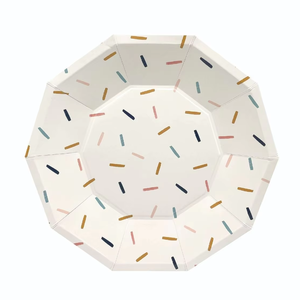 لأمازون صحن كيك ثماني الأضلاع 9 بوصة شرائط ملونة زينات حفلات الزفاف عشاء منزلي متين - Product Image 1