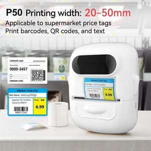 Mini-imprimante thermique d'étiquettes à code-barres P50 d'origine, verte, compatible iOS, design thermique, <span class=keywords><strong>accessoire</strong></span> informatique économique - Product Image 5