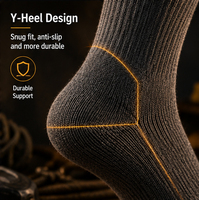 Chaussettes de randonnée thermiques en laine mérinos synthétique, chaussettes épaisses en tissu éponge, chaudes, respirantes, antidérapantes, pour l'extérieur, hiver, unisexe