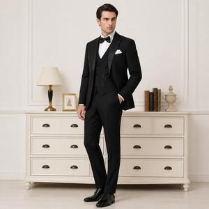 <span class=keywords><strong>Costume</strong></span> de <span class=keywords><strong>mariage</strong></span> <span class=keywords><strong>homme</strong></span> slim fit 3 pièces, col à revers, simple boutonnage, en tissu peigné TR, pour marié ou cérémonie - Product Image 5
