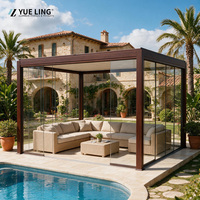 Pergola motorisée à toit à lames orientables en aluminium, personnalisée pour les entrepreneurs et les constructeurs, pergola résistante au soleil et à la pluie pour la cour