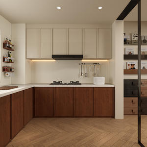 Muebles de Cocina de Estilo Chino, Madera Sólida OSB de 18MM, Encimera de Cuarzo Fácil de Limpiar, Armarios de Almacenamiento de Pared - Product Image 3