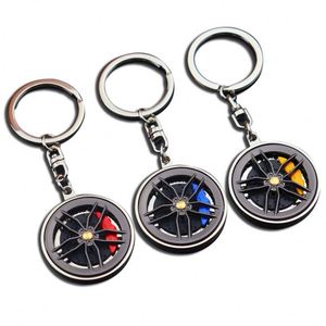 Porte-clés rotatif en métal en forme de moyeu de roue, porte-clés de voiture en métal en forme de jante de frein, porte-clés disques de frein et étriers de frein - Product Image 1