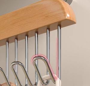 Perchas de madera para ropa interior con ganchos de almacenamiento para cinturones, fajas y corbatas, expositores. - Product Image 2