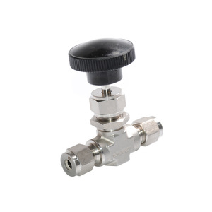 วาล์วเข็มสแตนเลสแบบมือหมุน 34.5Mpa แรงดันสูง ท่อเมตริก ข้อต่อสองชั้น แบบปิดช้า - Product Image 1