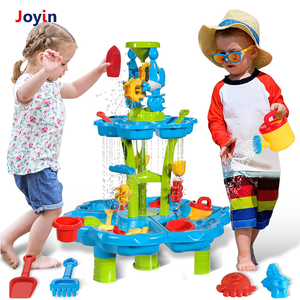 Mesa de agua de arena de playa de 2 capas en forma de flor, juguete de verano para exteriores con accesorios coloridos Para Habilidades sensoriales y motoras - Product Image 4