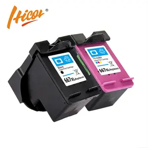 Hicor 667XL 667 XL kartrid tinta diproduksi ulang Cartuchos Premium untuk HP667 untuk HP Cartucho Deskjet 1275 2374 2375 Printer