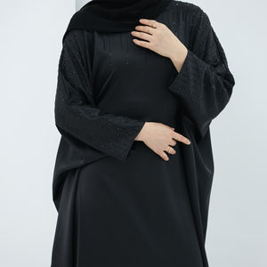 2025 Исламская одежда EID Luxury Kaftan Abaya Dubai со стразами атласная бабочка абайя летучая мышь скромное женское мусульманское платье - Product Image 6