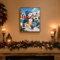 Nouvelle collection Shopify Dropship : Articles de décoration murale pour la maison, Projets DIY, Jouet pingouin mignon de Noël, Peinture artistique en perles et diamants