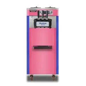 Fabricante Soft Serve Ice Cream Machine para venda Comercial Cone Automático Sundae Vertical Three Head Soft Ice Cream Machine