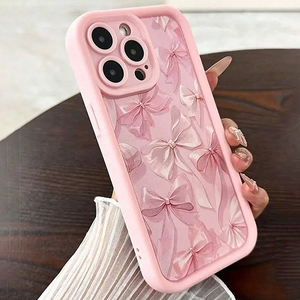 Coque de téléphone en silicone à motif nœud rose pour <span class=keywords><strong>iPhone</strong></span> 16 17 Pro Max Air 15 14 13 12 11 Pro Max 16E X XS <span class=keywords><strong>XR</strong></span> Plus avec breloque papillon - Product Image 5