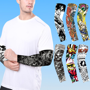 Cycling Arm Sleeves Men Outdoor UV Protection Quick Dry Seamless Tattoo Design Sun Shield Sleeve Adult Size - Product Image 1