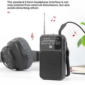 Radio AM FM portable W-209 Mini, dimensions usine 110×60×27mm, Type-C, 0-500mAh, lampe torche double mode, appareil audio de poche pour extérieur et maison - Product Image 6