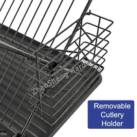 Égouttoir à vaisselle pliable en acier à 2 niveaux pour comptoir de cuisine, support de rangement pour bols et assiettes