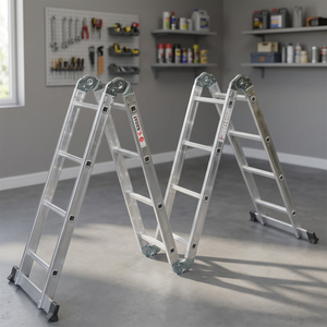 Échelle pliante multifonctionnelle en aluminium KAA-45 Acrobat à 20 marches, capacité de 150 kg, haute résistance, antirouille, portable, pour entrepôt - Product Image 3