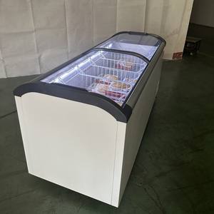 Kenkuhl Commercial <span class=keywords><strong>2</strong></span> étages Présentoir de supermarché pour crème glacée Congélateur à double porte profonde Réfrigérateur avec porte en verre - Product Image 1