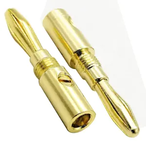Gold Plated 4.0mm Audio Banana Plug with Screw Pure Copper
