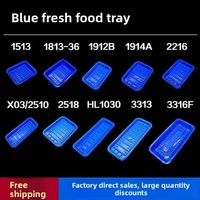 Barquette jetable rectangulaire bleue pour aliments frais, conteneur alimentaire congelé pour supermarché, boîte d'emballage en PP pour fruits, légumes, fruits de mer/poissons