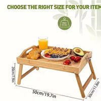 Plateau pliable en bambou personnalisé, design classique, table d'appoint pour café, thé ou petit-déjeuner, pour cuisine, lit, salon ou camping