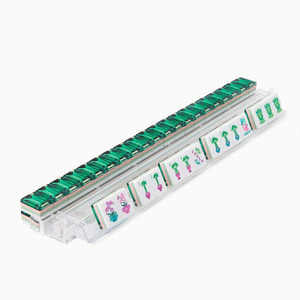 Vintage Style Green Crystal American Mahjong with Classic Color Matching and Durable Design Suitable for <b>Entertainment</b> - Product Image 1